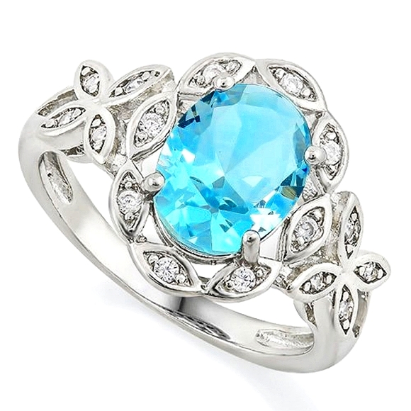 💫Sky Blue and White Sapphire Ring💫 - Picture 3 of 8